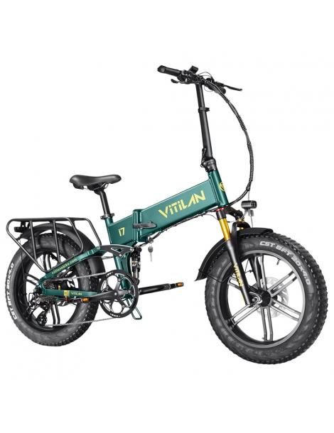 Vitilan I7 Pro 3.0 Bicicletta elettrica motore 750W 48V 20Ah pneumatico grasso 20*4.0 pollici 45km/h 80Nm 110km - Verde Grandi sconti