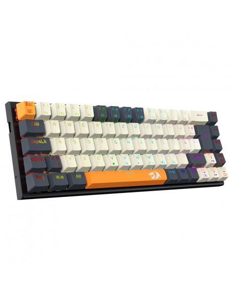 K633CGO-RGB Ryze Tastiera da gioco meccanica compatta a 68 tasti Layout tedesco Interruttore rosso retroilluminato RGB Sostegno trimestrale