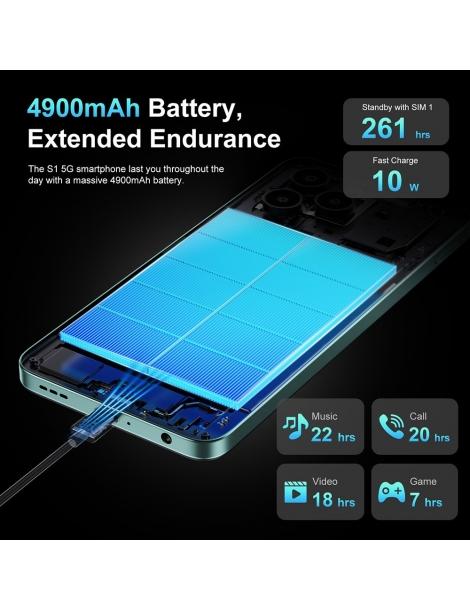 FOSSiBOT S1 5G 6GB+128GB Smartphone schermo da 6 745 pollici fotocamera da 50MP NFC GPS Android 14 - Nero Super sconto