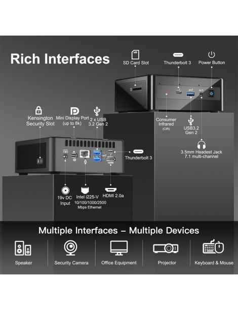 Intel NUC 11 Mini PC Intel Core i7-1165G7 Quad Core fino a 4 7 GHz 32GB DDR4 RAM 1TB SSD In vendita