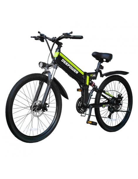 DEEPOWER K26 Bicicletta elettrica pieghevole pneumatici da 26 pollici motore da 48V 500W batteria da 12 8Ah Italia