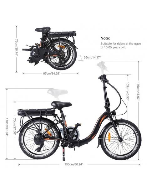 FAFREES 20F054 Bicicletta elettrica pieghevole- Batteria agli ioni di litio 36V 10AH e motore 250W Promozione