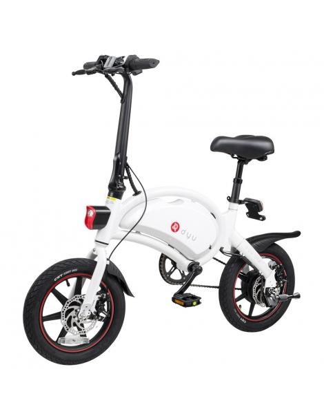 DYU D3+ ciclomotore elettrico pieghevole con pneumatici da 14" motore senza spazzole da 240W batteria 10AH - Bianco Qualità Garantita
