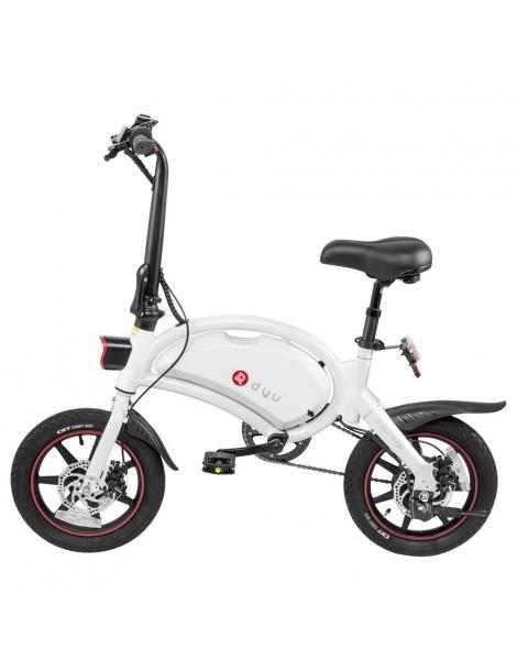 DYU D3+ ciclomotore elettrico pieghevole con pneumatici da 14" motore senza spazzole da 240W batteria 10AH - Bianco Qualità Garantita