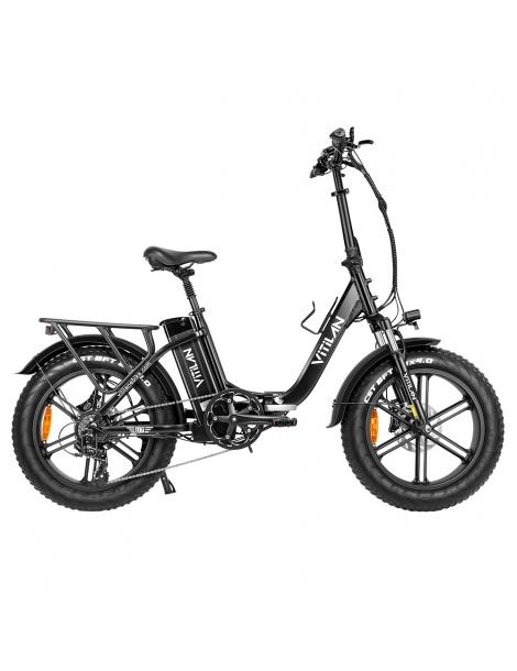 Vitilan U7 2.0 Bicicletta elettrica pieghevole ruote grasse da 20*4.0 pollici motore da 750W batteria 48V 20Ah - Nero Sottocosto