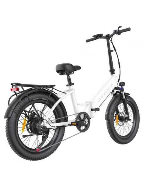 AVAKA K300 Bicicletta elettrica pieghevole motore 350W batteria 36V 16Ah pneumatici 20*3.0 pollici 31km/h 100km - Bianco Hotsell