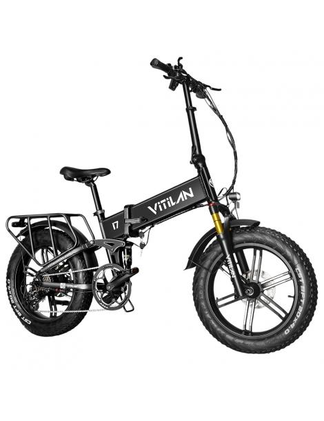 Vitilan I7 Pro 3.0 Bicicletta elettrica motore 750W 48V 20Ah pneumatico grasso 20*4.0 pollici 45km/h 80Nm 110km - Nero Vendita Calda