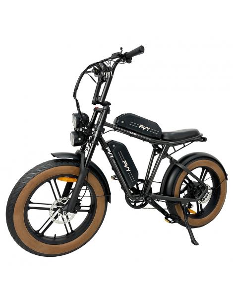 PVY X20 Mountain Electric Bike motore 1000W doppia batteria 48V 30Ah copertone 20*4.0'' 50km/h 200km 100N.M - Nero Vendita Economica