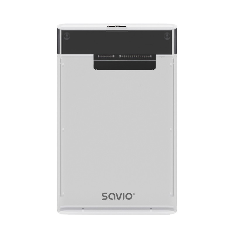 Savio AK-66 contenitore di unità archiviazione Box esterno HDD/SSD Nero Trasparente 2.5"