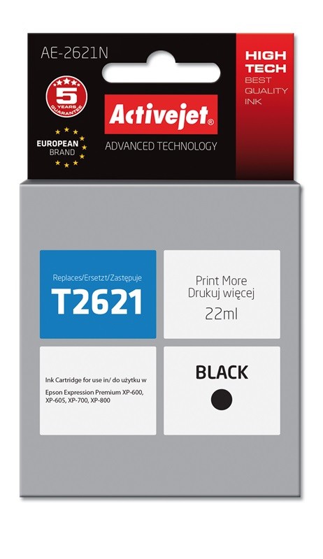 Activejet AE-2621N cartuccia d'inchiostro 1 pz Compatibile Resa elevata (XL) Nero
