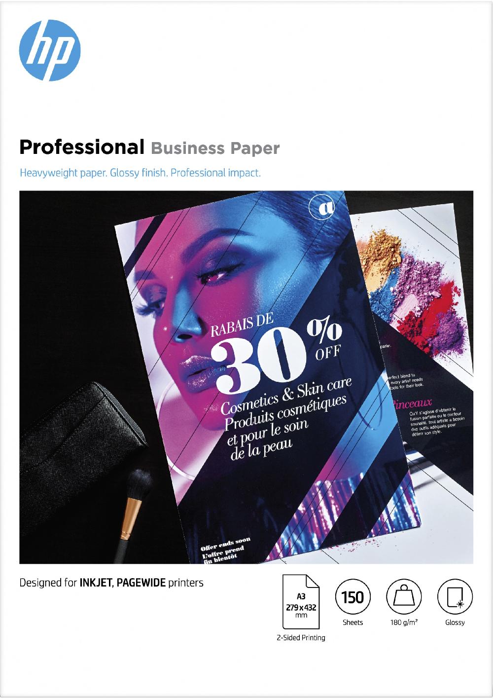 HP Carta lucida Professional Business 180 g/m2 A3 (297 x 420 mm) 150 fogli