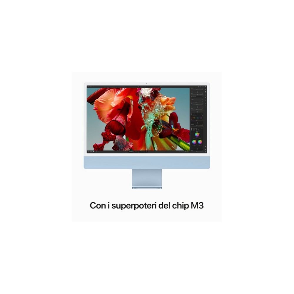 APPLE iMac 24" 256GB SSD - Apple M3 chip con 8-core CPU e 8-core GPU - Blu Ritorno libero