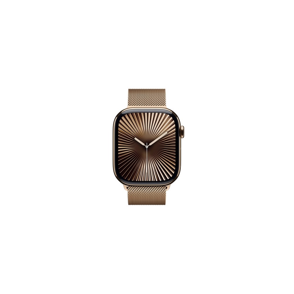 APPLE Apple Watch Series 10 GPS + Cellular 46mm Gold Titanium Case with Gold Milanese Loop - S/M In Linea