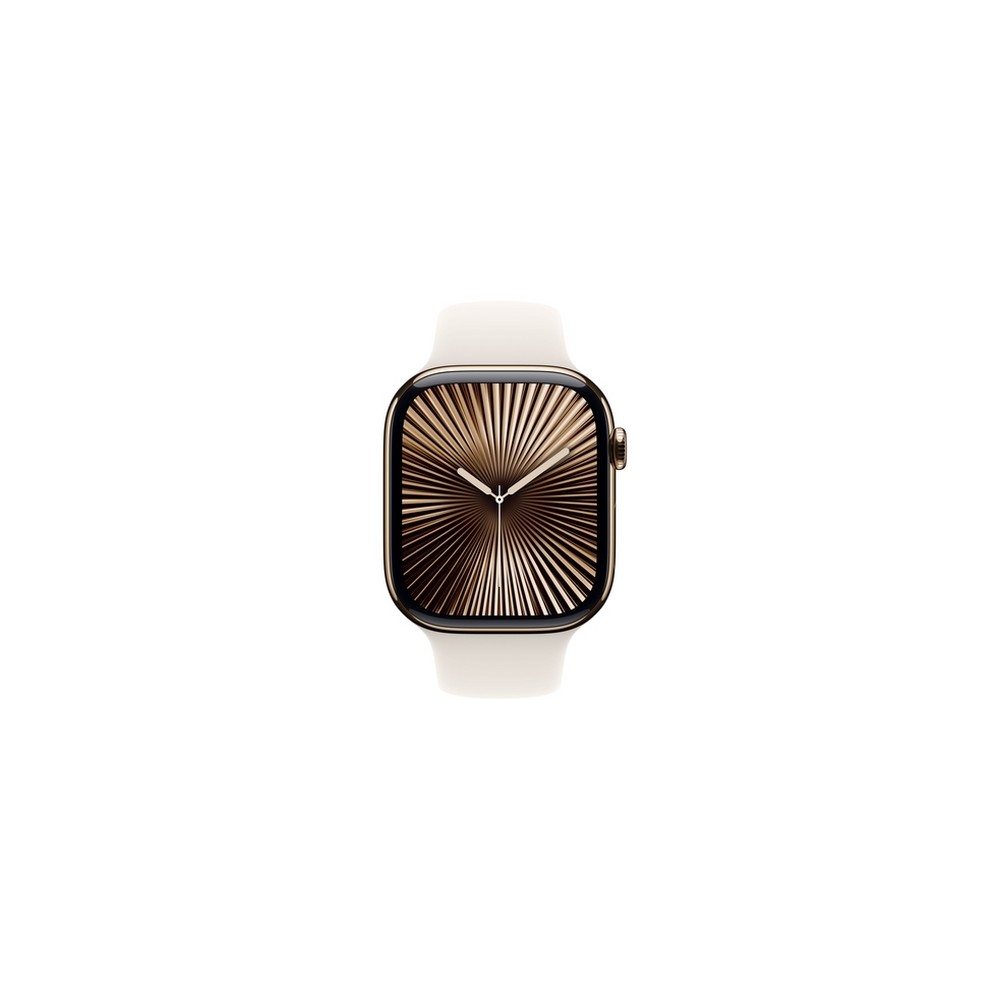 APPLE Apple Watch Series 10 GPS + Cellular 46mm Gold Titanium Case with Starlight Sport Band - S/M Shopping online