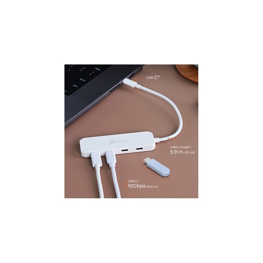 j5create Eco-Friendly USB-C to 4-Port Type-C Gen 2 Hub Nuovo
