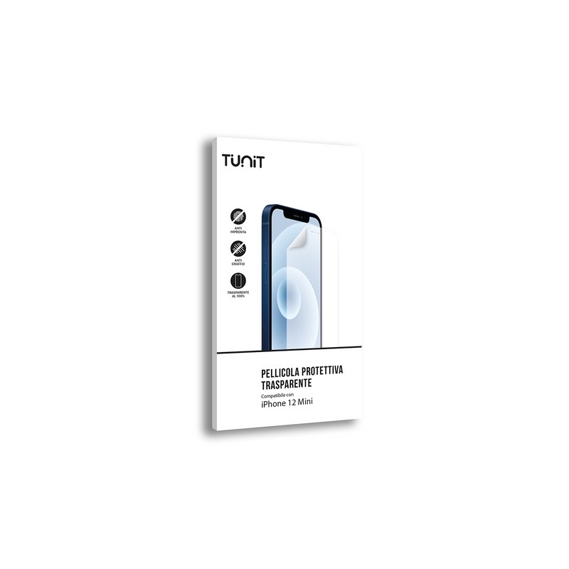 TUNIT Pellicola protettiva trasparente e anti-impronta per iPhone 12