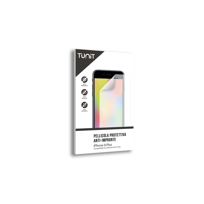 TUNIT Pellicola protettiva anti-impronta e antiriflesso per iPhone 8 Plus