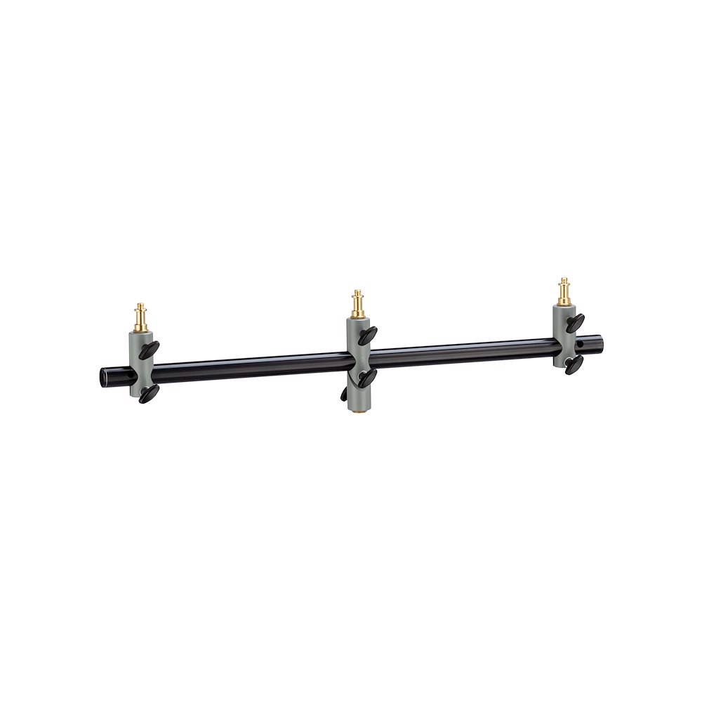 Manfrotto Barra nera portamicrofono/lamp 3 attacchi Spedizione gratuita